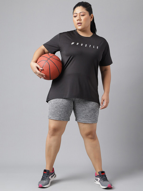 MKH Plus Size Typography Printed Dri-FIT Relaxed Fit Drop-Shoulder Sleeves Sports T-shirt - Image 6