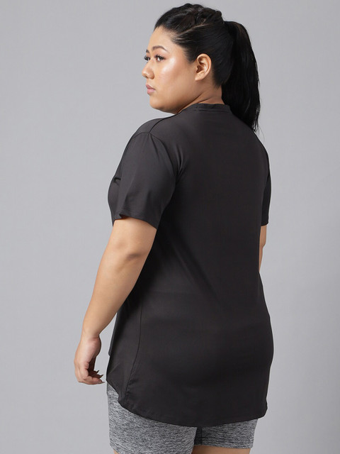 MKH Plus Size Typography Printed Dri-FIT Relaxed Fit Drop-Shoulder Sleeves Sports T-shirt - Image 5