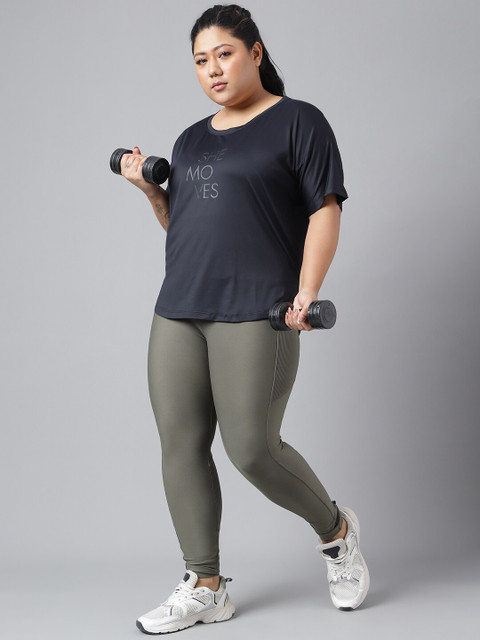 MKH Plus Size Typography Printed Relaxed Fit Dri-FIT T-shirt - Image 6