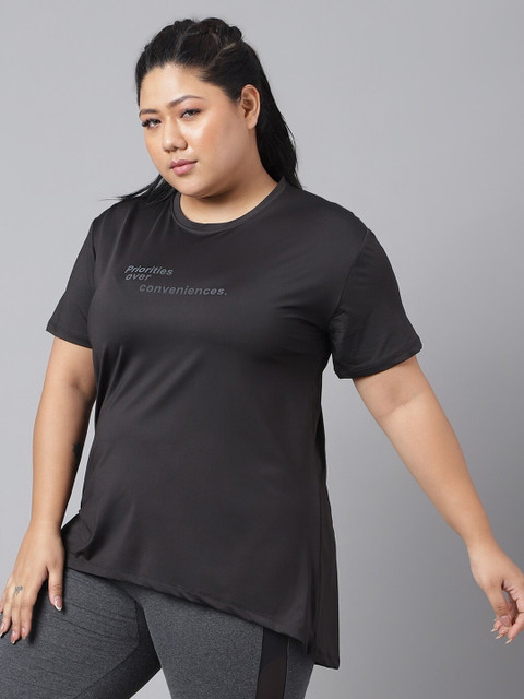 MKH Plus Size Typography Printed Relaxed Fit Dri-FIT T-shirt - Image 4