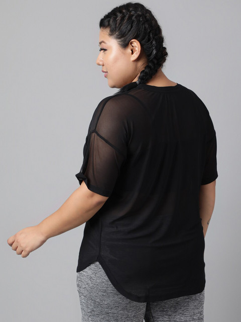 MKH Plus Size Typography Printed Drop Shoulder Sleeves Relaxed Fit Dri-FIT Sports T-Shirt - Image 5