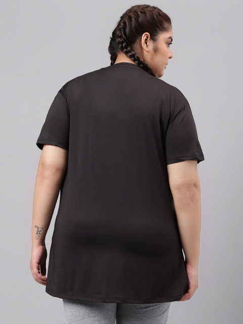 MKH Typography Printed Plus Size Drop Shoulder Sleeves Relaxed Fit Dri-FIT Sports T-shirt - Image 5