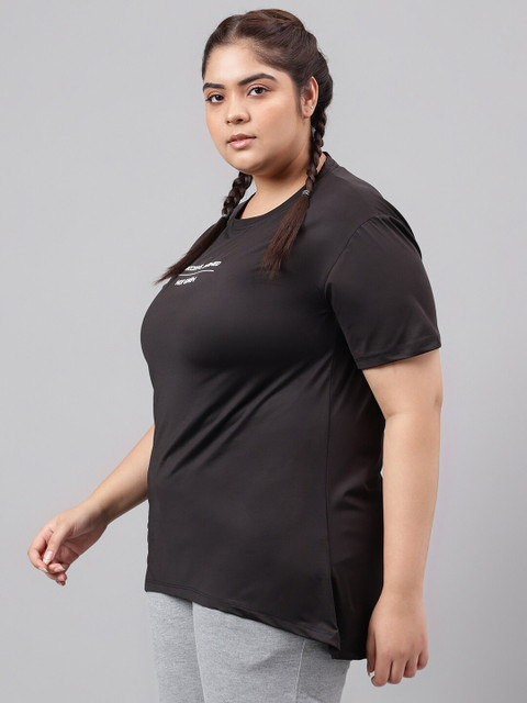 MKH Typography Printed Plus Size Drop Shoulder Sleeves Relaxed Fit Dri-FIT Sports T-shirt - Image 4