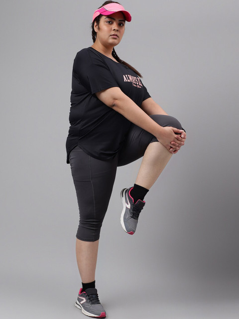 MKH Plus Size Typography Printed Relaxed Fit Dri FIT T-shirt - Image 6