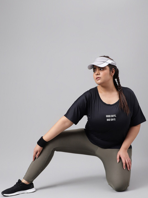 MKH Plus Size Typography Printed Drop Shoulder Sleeves Dri-FIT Relaxed Fit Sports T-shirt - Image 6