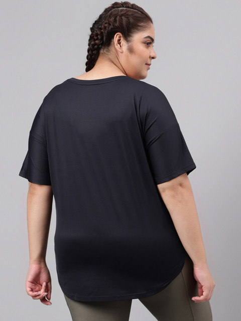 MKH Plus Size Typography Printed Drop Shoulder Sleeves Dri-FIT Relaxed Fit Sports T-shirt - Image 5