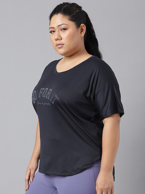 MKH Plus Size Relaxed Fit Typography Printed Round Neck Short Sleeve Dri-FIT T-shirt - Image 4