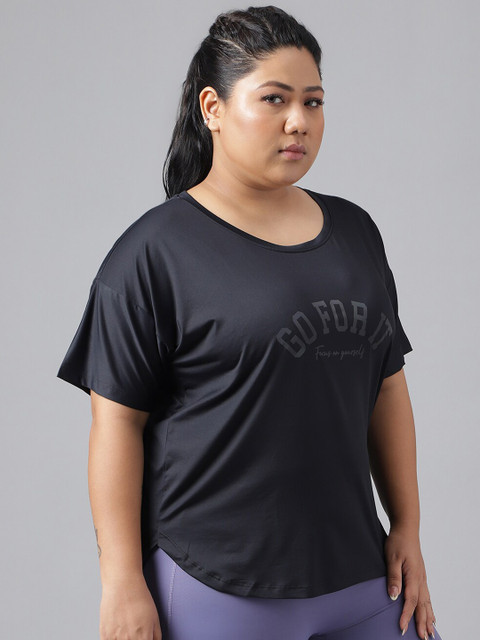MKH Plus Size Relaxed Fit Typography Printed Round Neck Short Sleeve Dri-FIT T-shirt - Image 3