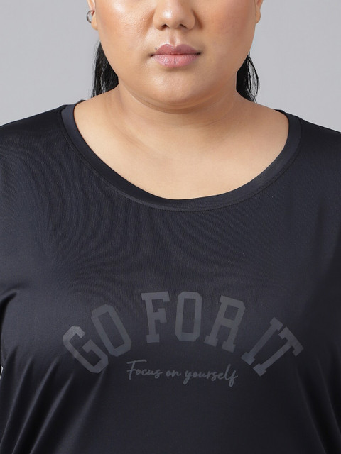 MKH Plus Size Relaxed Fit Typography Printed Round Neck Short Sleeve Dri-FIT T-shirt - Image 2