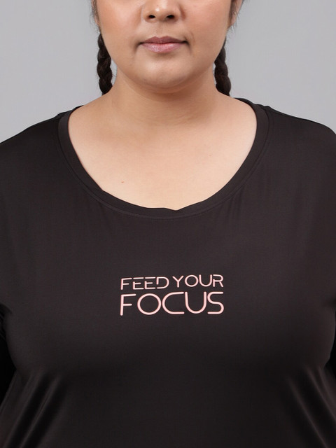 MKH Plus Size Typography Printed Drop Shoulder Sleeves Dri-FIT Relaxed Fit Sports T-shirt - Image 2