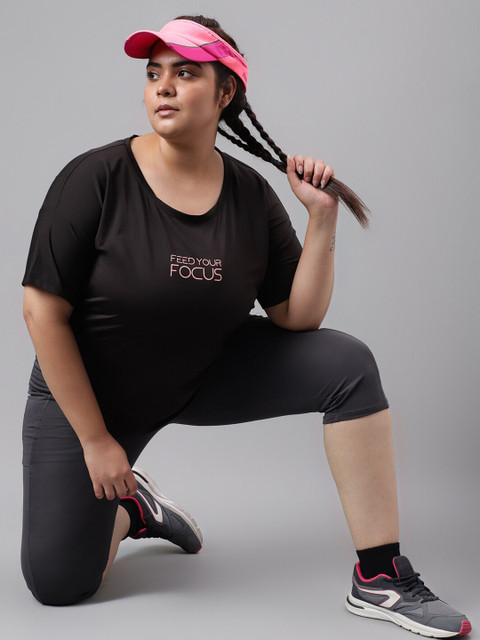 MKH Plus Size Typography Printed Drop Shoulder Sleeves Dri-FIT Relaxed Fit Sports T-shirt - Image 6