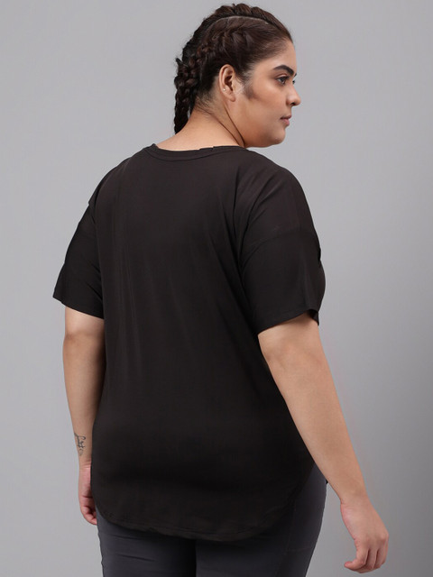 MKH Plus Size Typography Printed Drop Shoulder Sleeves Dri-FIT Relaxed Fit Sports T-shirt - Image 5