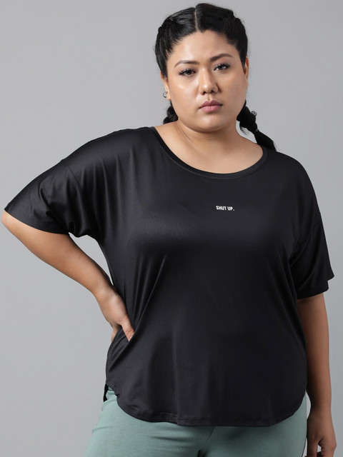 MKH Plus Size Drop Shoulder Sleeves Dri-FIT Relaxed Fit Sports T-shirt