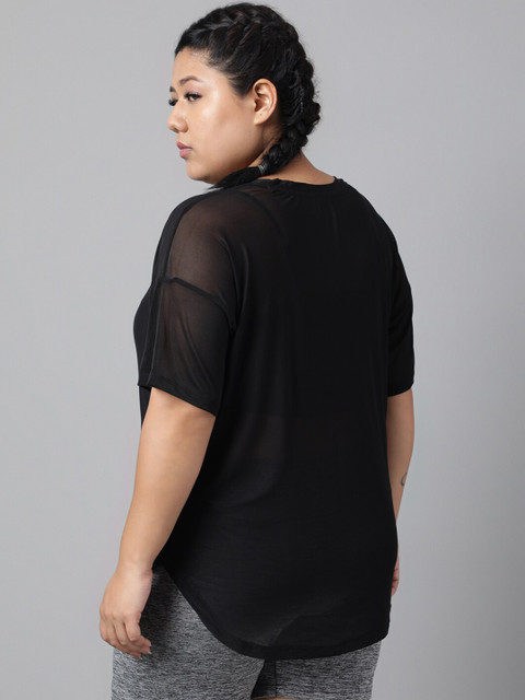 MKH Plus Size Typography Printed Drop-Shoulder Sleeves Dri-FIT Relaxed Fit Sports T-shirt - Image 5