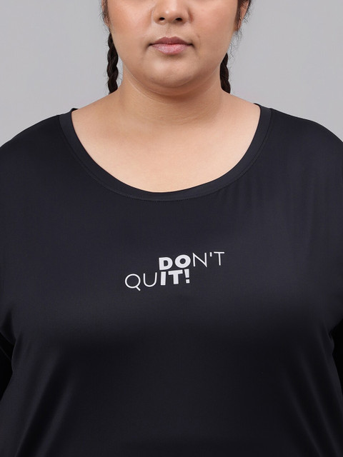 MKH Plus Size Typography Printed Drop-Shoulder Sleeves Dri-FIT Relaxed Fit Sports T-shirt - Image 2