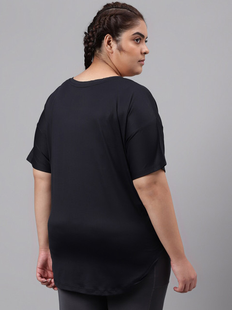 MKH Plus Size Typography Printed Drop-Shoulder Sleeves Dri-FIT Relaxed Fit Sports T-shirt - Image 5