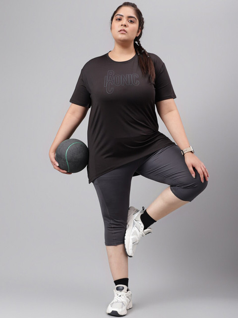 MKH Plus Size Typography Printed Drop Shoulder Sleeves Relaxed Fit Dri-FIT Sports T-Shirt - Image 6