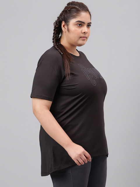 MKH Plus Size Typography Printed Drop Shoulder Sleeves Relaxed Fit Dri-FIT Sports T-Shirt - Image 3