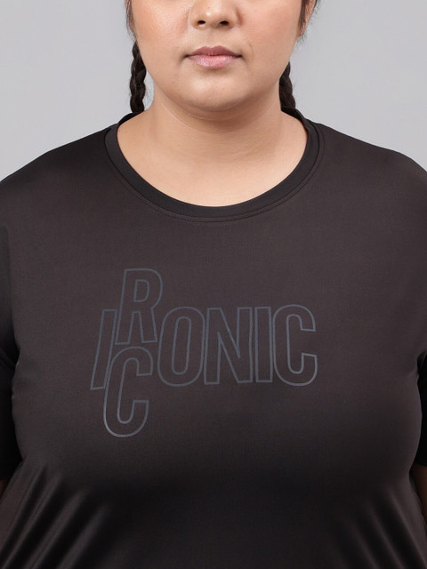 MKH Plus Size Typography Printed Drop Shoulder Sleeves Relaxed Fit Dri-FIT Sports T-Shirt - Image 2