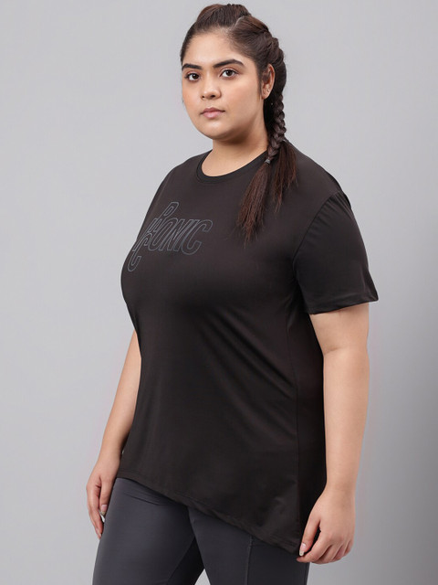 MKH Plus Size Typography Printed Drop Shoulder Sleeves Relaxed Fit Dri-FIT Sports T-Shirt - Image 4