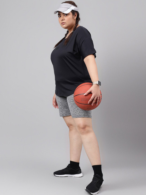 MKH Women Plus Size Typography Printed Drop shoulder Sleeves Dri-FIT Relaxed Fit T-shirt - Image 6