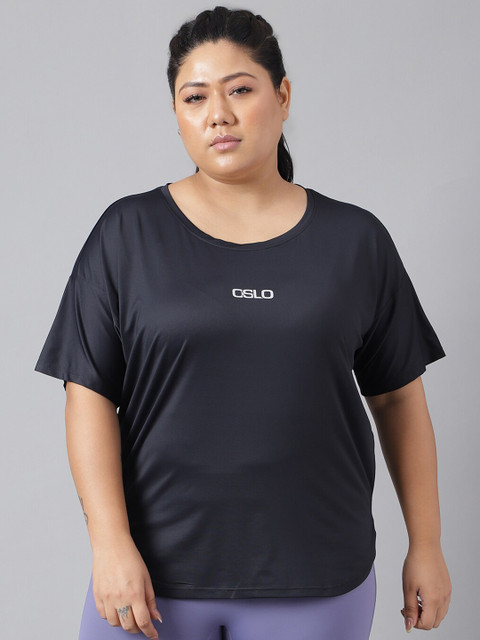 MKH Plus Size Relaxed Fit Typography Printed Dri-FIT Technology Sports T-shirt