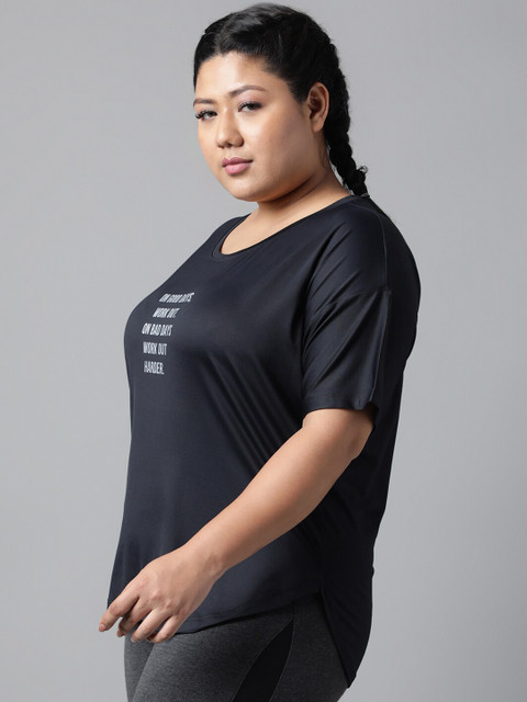 MKH Plus Size Typography Printed Relaxed Fit Dri FIT T-shirt - Image 4