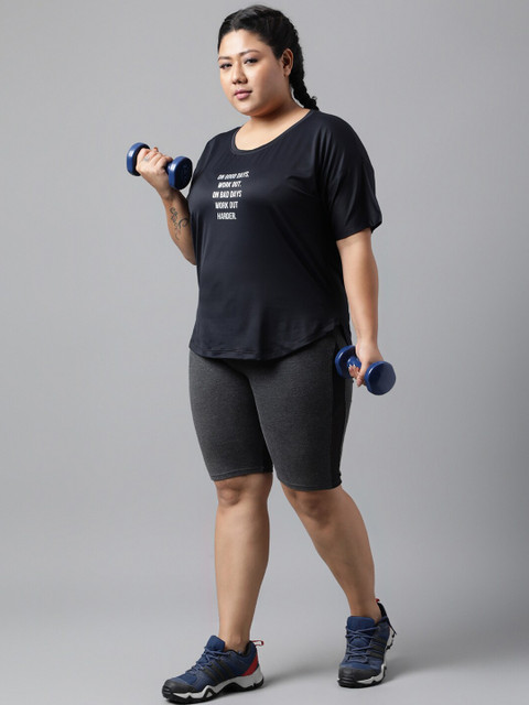 MKH Plus Size Typography Printed Relaxed Fit Dri FIT T-shirt - Image 6