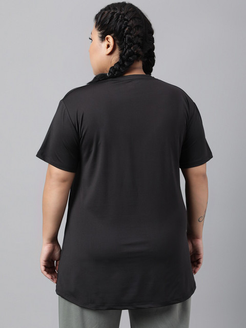 MKH Plus Size Typography Printed Relaxed Fit Dri-FIT T-shirt - Image 5