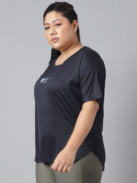 MKH Plus Size Typography Printed Drop Shoulder Sleeves Dri FIT Relaxed Fit Sports T-shirt - Image 4