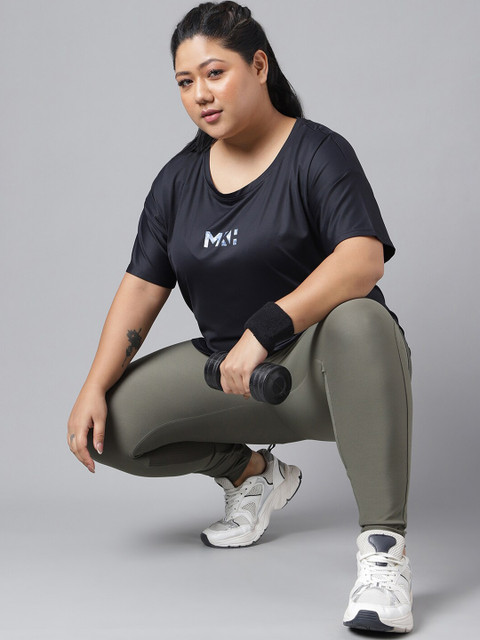 MKH Plus Size Typography Printed Drop Shoulder Sleeves Dri FIT Relaxed Fit Sports T-shirt - Image 6