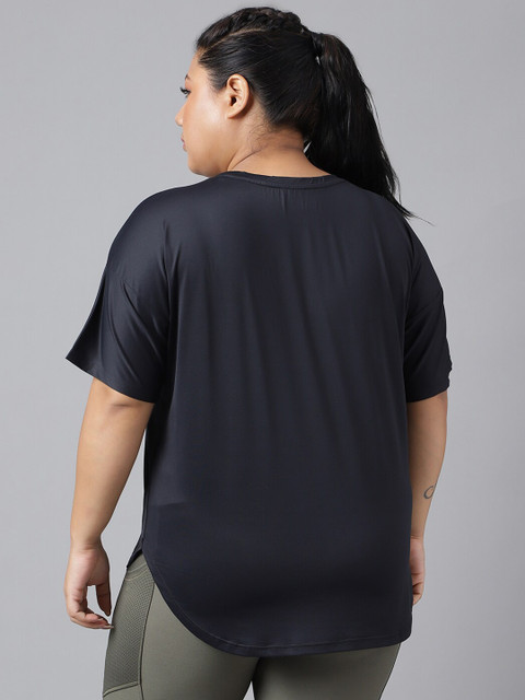 MKH Plus Size Typography Printed Drop Shoulder Sleeves Dri FIT Relaxed Fit Sports T-shirt - Image 5