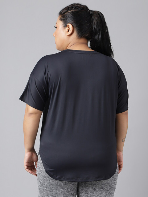 MKH Plus Size Relaxed Fit Typography Printed Drop Shoulder Sleeves Dri-Fit Sports T-shirt - Image 5