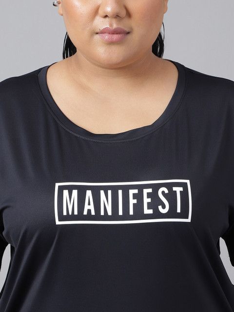 MKH Plus Size Relaxed Fit Typography Printed Drop Shoulder Sleeves Dri-Fit Sports T-shirt - Image 2