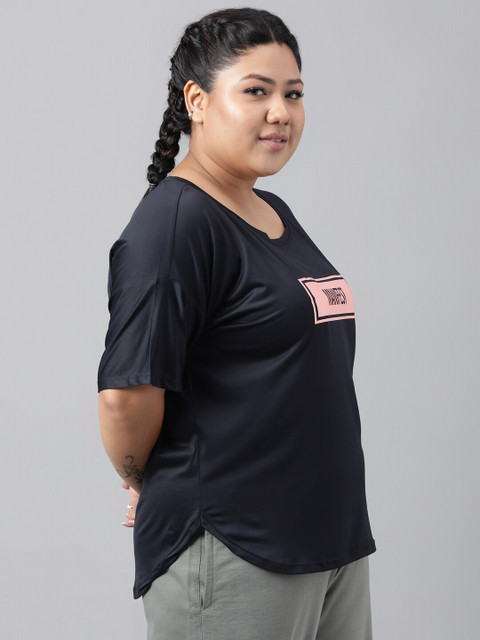 MKH Plus Size Relaxed Fit Typography Printed Dri-FIT Technology Sports T-shirt - Image 3