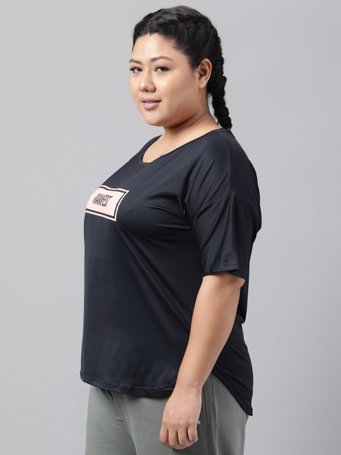 MKH Plus Size Relaxed Fit Typography Printed Dri-FIT Technology Sports T-shirt - Image 4