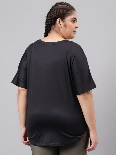MKH Plus Size Typography Printed Relaxed Fit Dri FIT T-shirt - Image 5