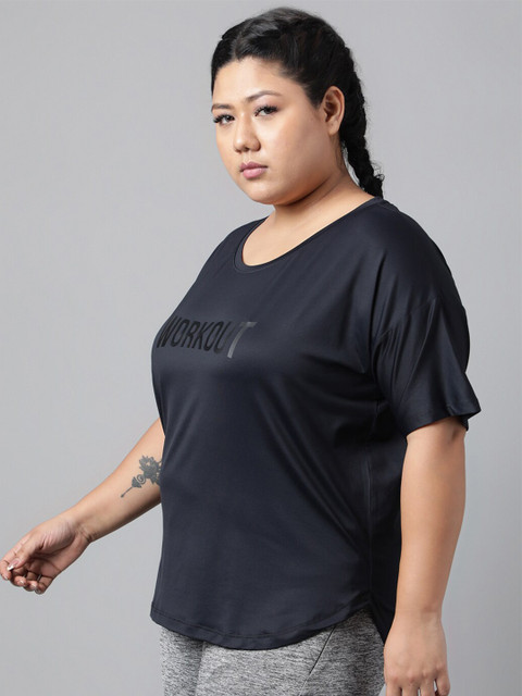 MKH Plus Size Drop Shoulder Sleeves Relaxed Fit Dri-FIT Sports T-shirt - Image 4