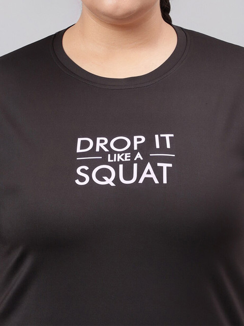 MKH Plus Size Typography Printed Relaxed Fit Dri-FIT T-shirt - Image 2