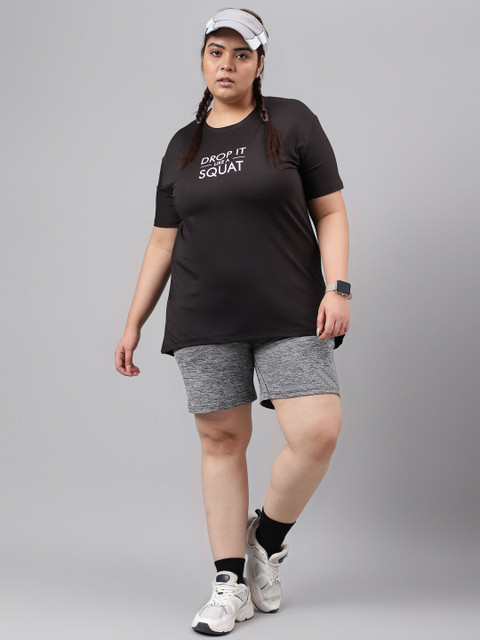 MKH Plus Size Typography Printed Relaxed Fit Dri-FIT T-shirt - Image 6