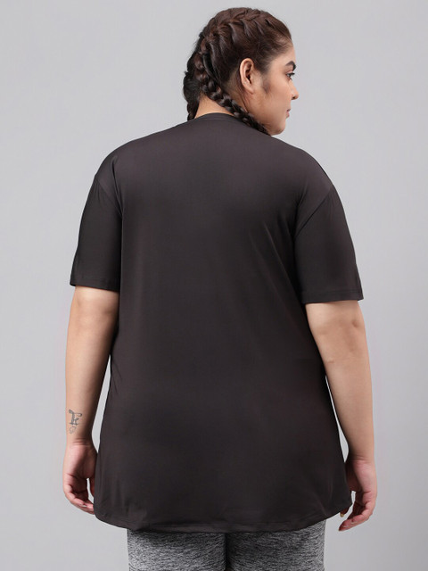 MKH Plus Size Typography Printed Relaxed Fit Dri-FIT T-shirt - Image 5