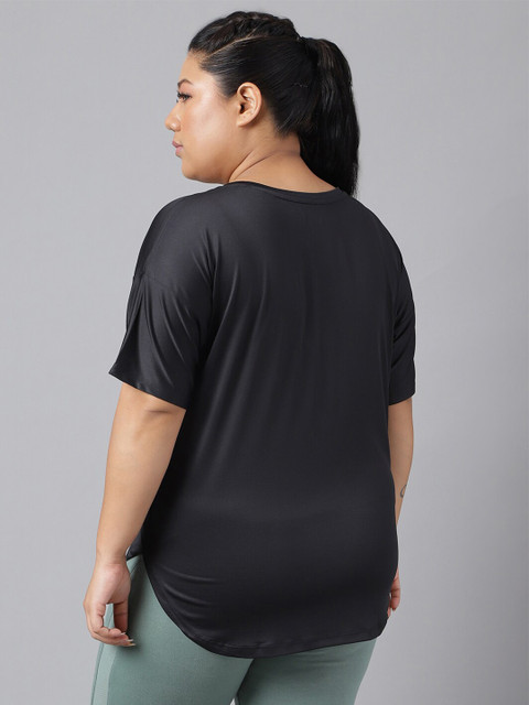 MKH Plus Size Relaxed Fit Typography Printed Drop Shoulder Sleeves Dri-Fit Sports T-shirt - Image 5