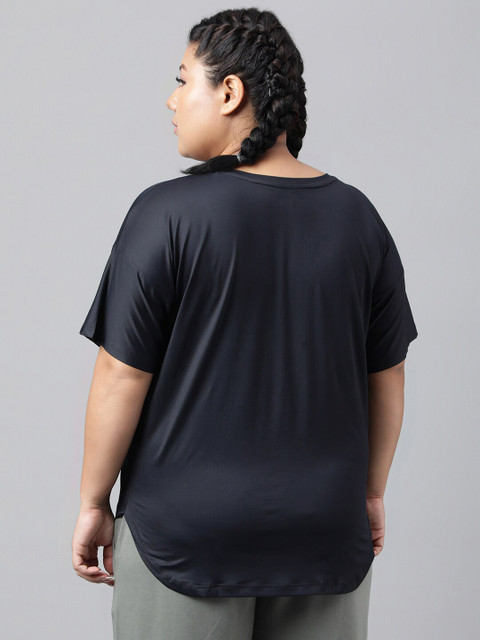 MKH Plus Size Typography Printed Relaxed Fit Dri-FIT T-shirt - Image 5