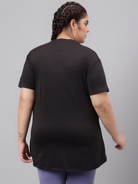 MKH Plus Size Typography Printed Drop Shoulder Sleeves Relaxed Fit Dri-FIT Sports T-Shirt - Image 5