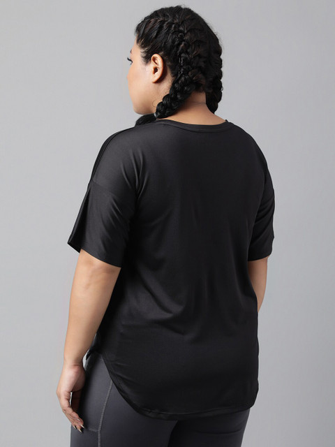 MKH Plus Size Typography Printed Drop Shoulder Sleeves Dri-FIT Relaxed Fit Sports T-shirt - Image 5