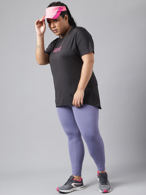 MKH Plus Size Typography Printed Relaxed Fit Dri-FIT Sports T-shirt - Image 6