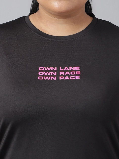 MKH Plus Size Typography Printed Relaxed Fit Dri-FIT Sports T-shirt - Image 2