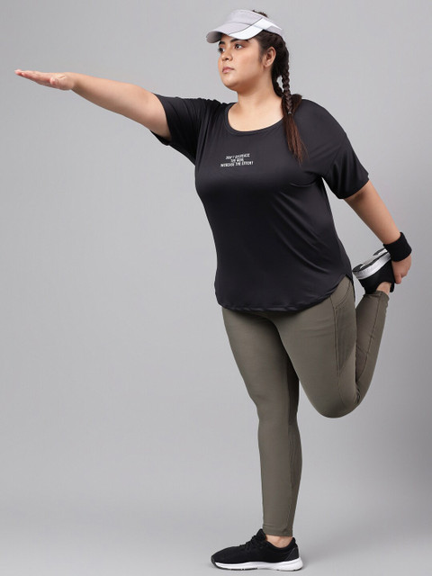 MKH Plus Size Dri-FIT Typography Printed Round Neck Relaxed Fit T-Shirt - Image 6