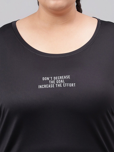 MKH Plus Size Dri-FIT Typography Printed Round Neck Relaxed Fit T-Shirt - Image 2