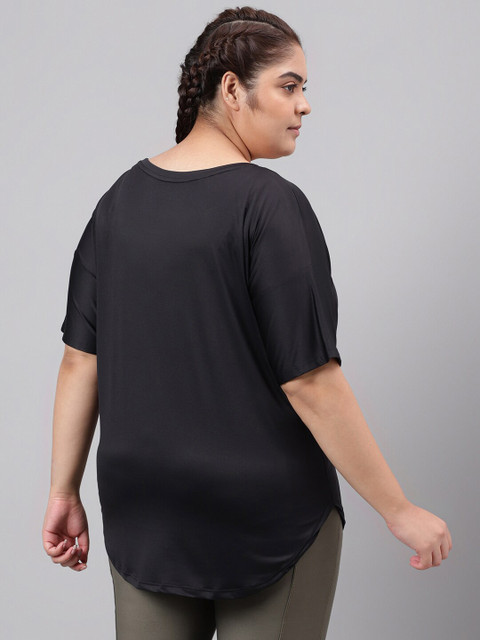 MKH Plus Size Dri-FIT Typography Printed Round Neck Relaxed Fit T-Shirt - Image 5